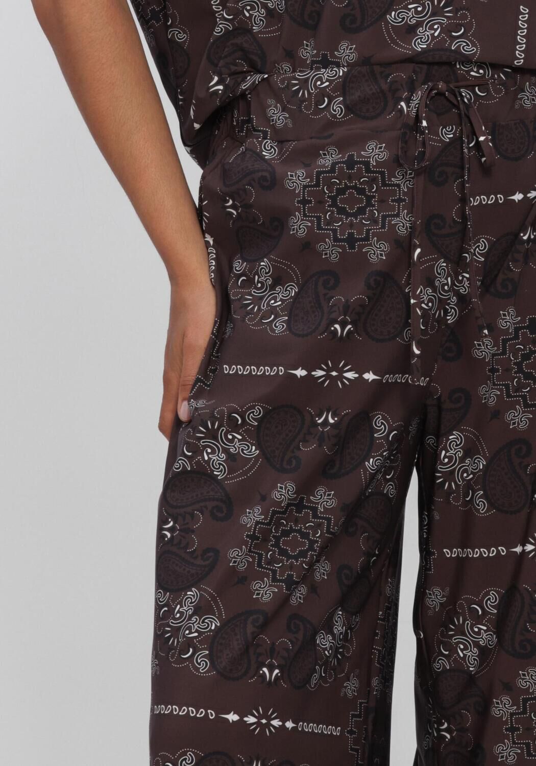 Bruine STUDIO ANNELOES Wijde broek Grace paisley trousers - large