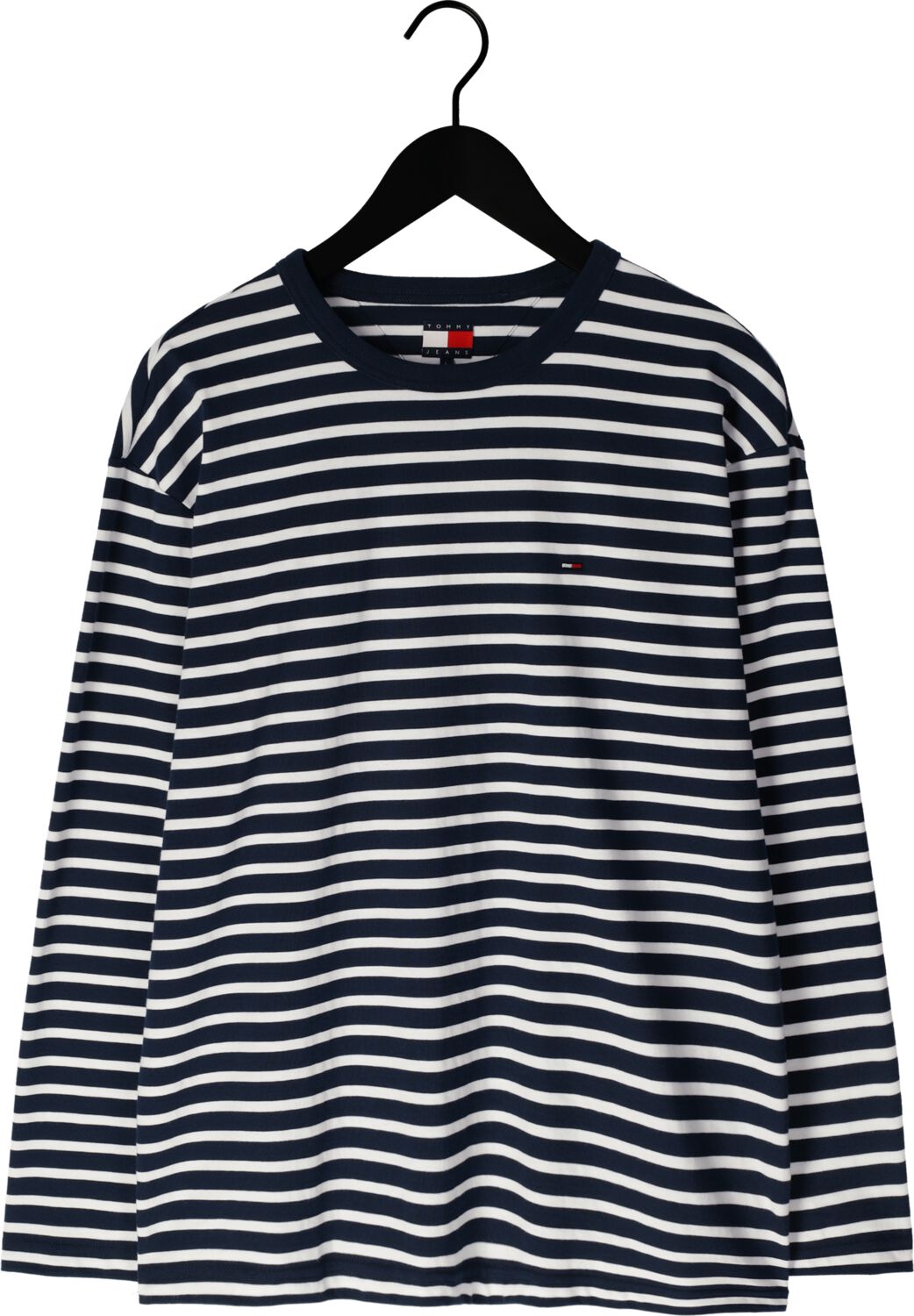 TOMMY JEANS Heren Polo's & T-shirts Tjm Reg Sflag Breton Stripe Ls Blauw