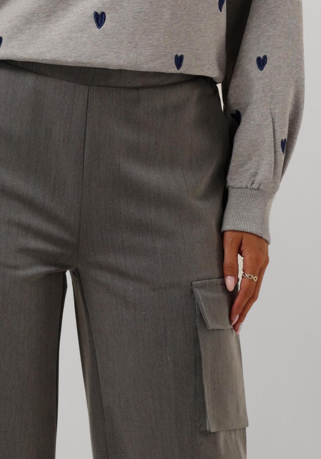 NUKUS Dames Broeken Hamburg Pants Stripe Grijs