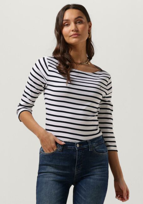 Donkerblauwe TOMMY HILFIGER T-shirt SLIM STP BOAT-NK TOP 3/4 SLV - large