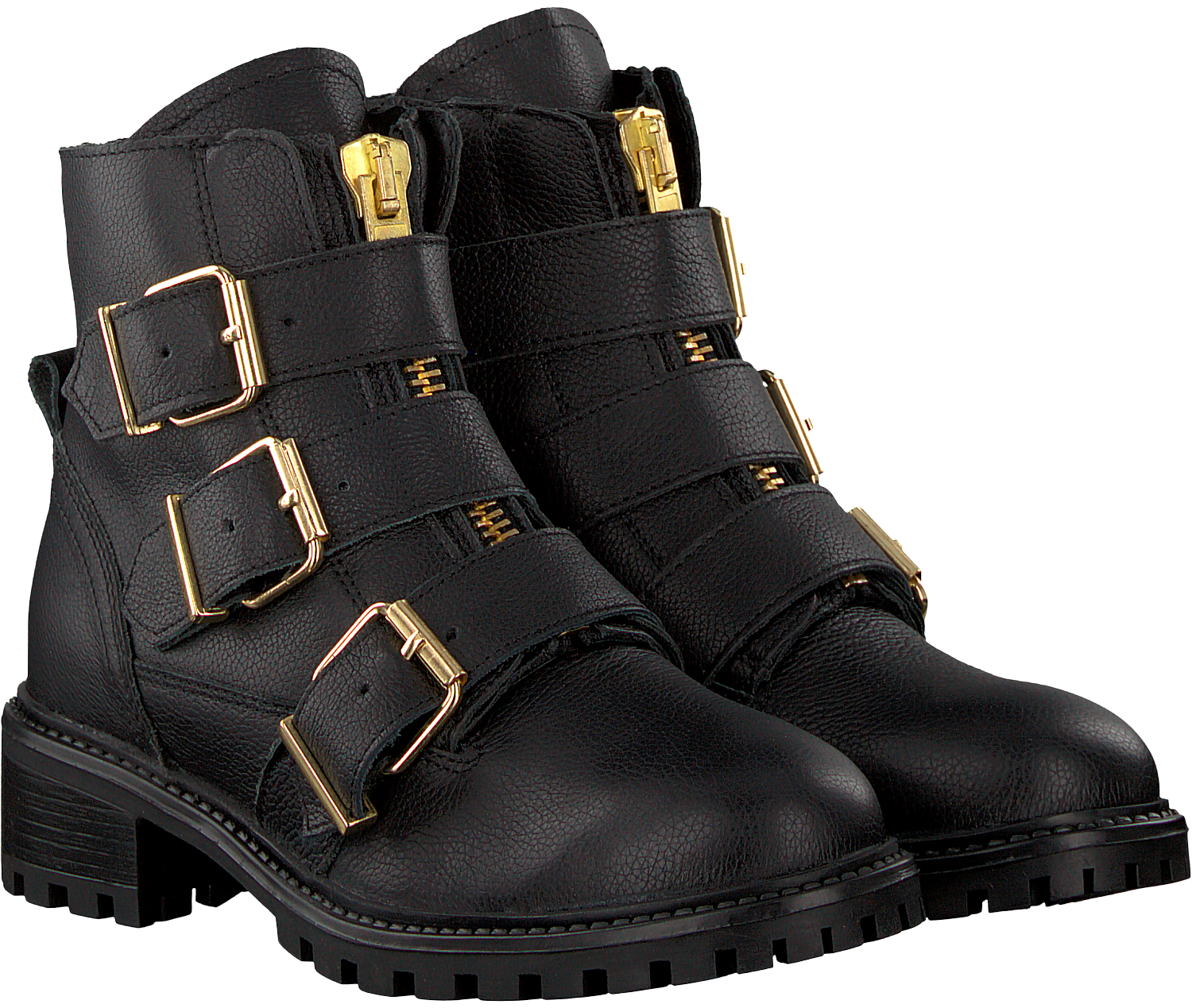 Zwarte PS POELMAN Biker boots 5461 | Omoda PS Poelman leren veterboots | wehkamp