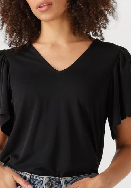 Zwarte MINUS Top RIANNE V-NECK T-SHIRT - large