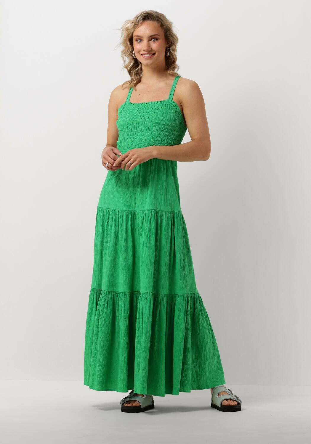 SCOTCH & SODA Dames Jurken Maxi Dress With Smock Detail Groen