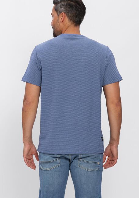 Blauwe PME LEGEND T-shirt TWO TONE TEXTURED STRIPE - large