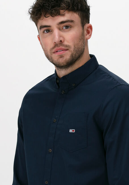 Donkerblauwe TOMMY JEANS Casual overhemd TJM ESSENTIAL LIGHT TWILL SHIRT - large