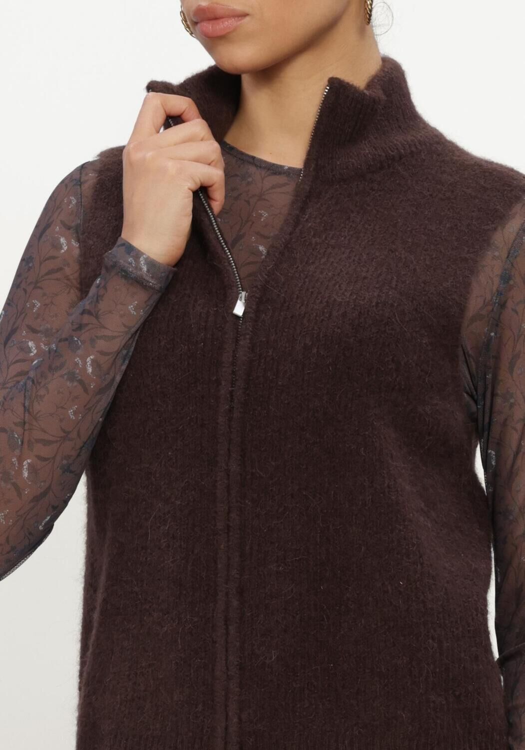 Bruine MSCH COPENHAGEN Top MSCHCILIA HOPE M ZIP VEST - large