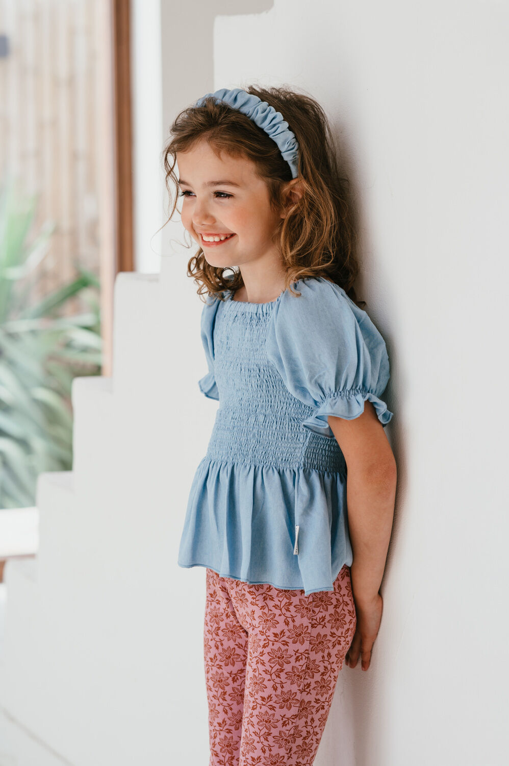 Lichtblauwe PETIT BLUSH Blouses SMOCK TOP - large