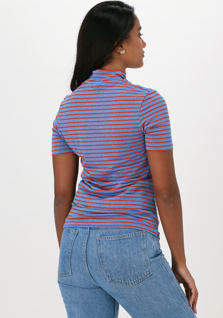 Blauwe SCOTCH & SODA Top LUREX STRPED SHORT SLEEVED ECO - large