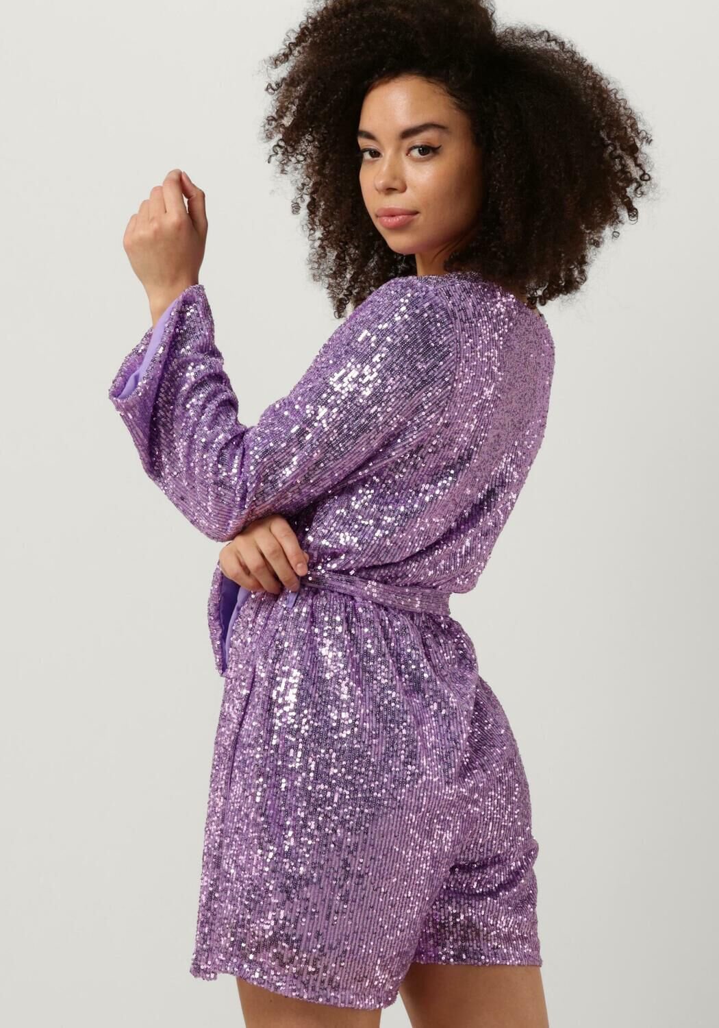 paarse notre v nv bibi playsuit glitter