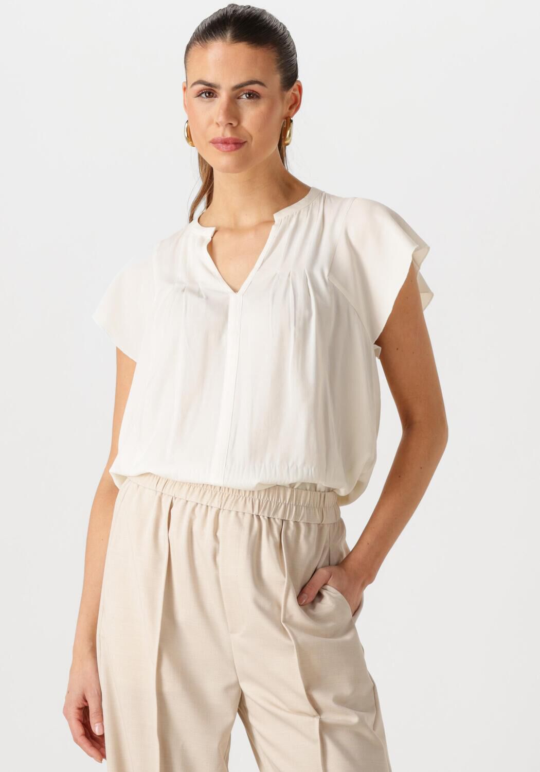 InWear Witte Whisper Top met V-hals White Dames
