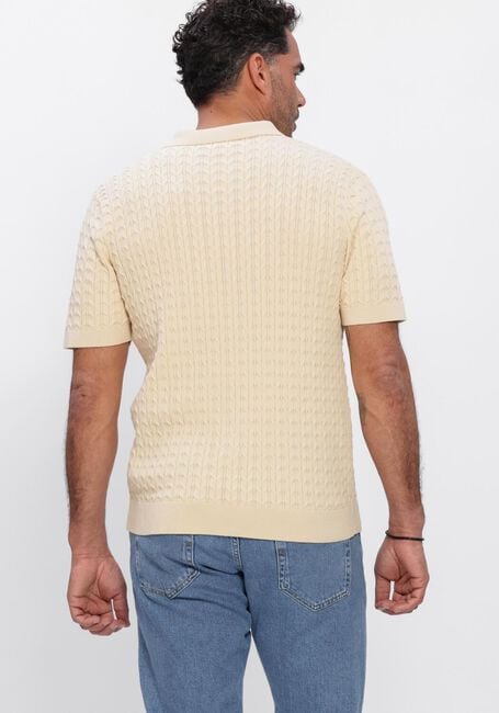 Ecru SELECTED MEN Polo SLHMATTIS SS KNIT NEW CABLE  POLO - large