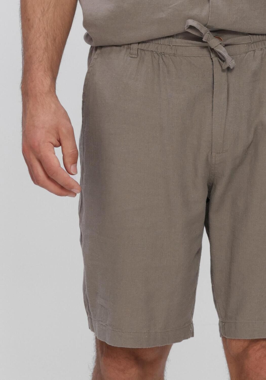 Taupe ANERKJENDT Korte broek AKJAMES COT-LINNEN-VIS SS SHORT - large