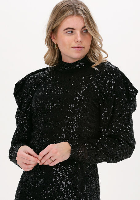 Zwarte FREEBIRD Mini jurk ALORA DRESS LS - large