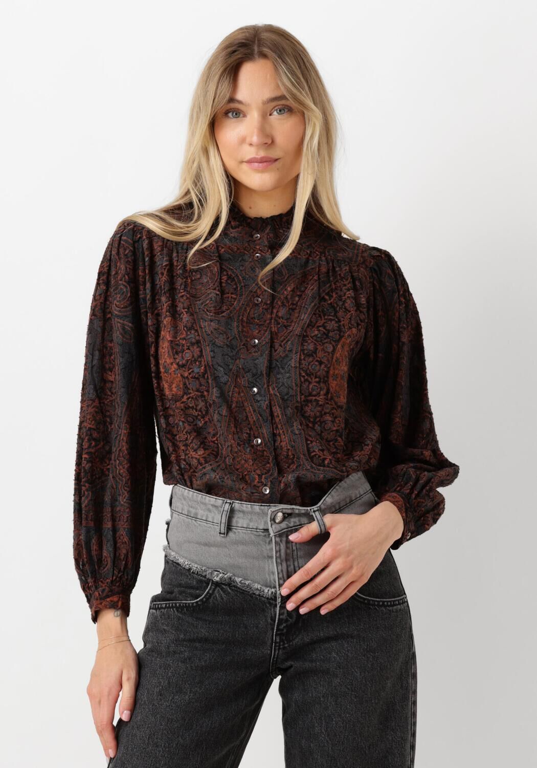 Antik batik Elegante Tajaro Blouse voor Dames Brown Dames