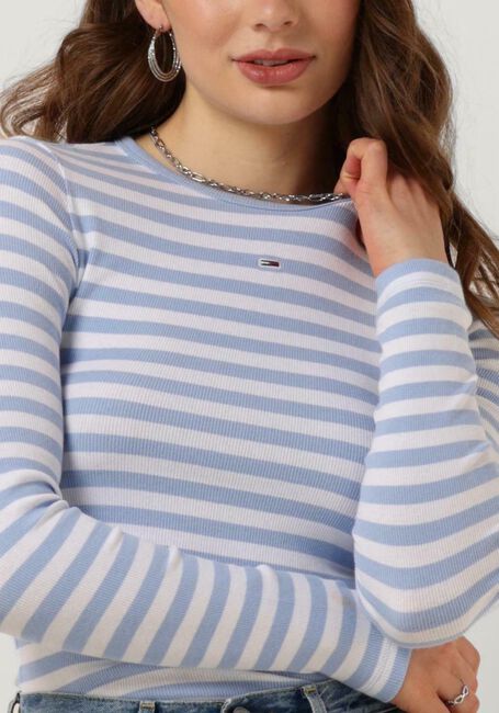 Blauwe TOMMY JEANS Tops & T-shirts TJW ESSENTIAL RIB STRIPE TOP - large