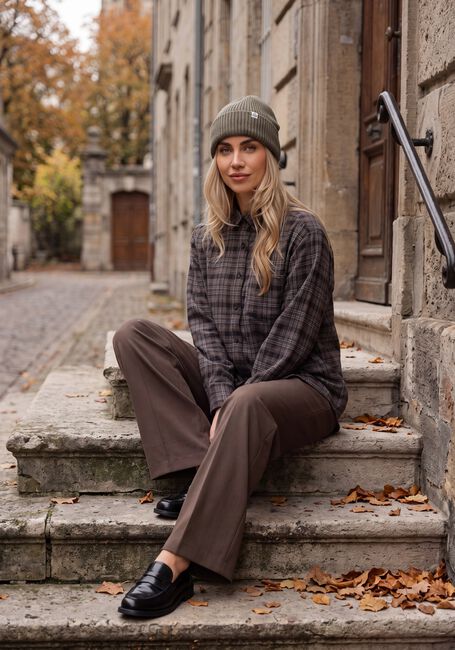 Grijze NEO NOIR Blouses DALMA FLANNEL CHECK SHIRT - large