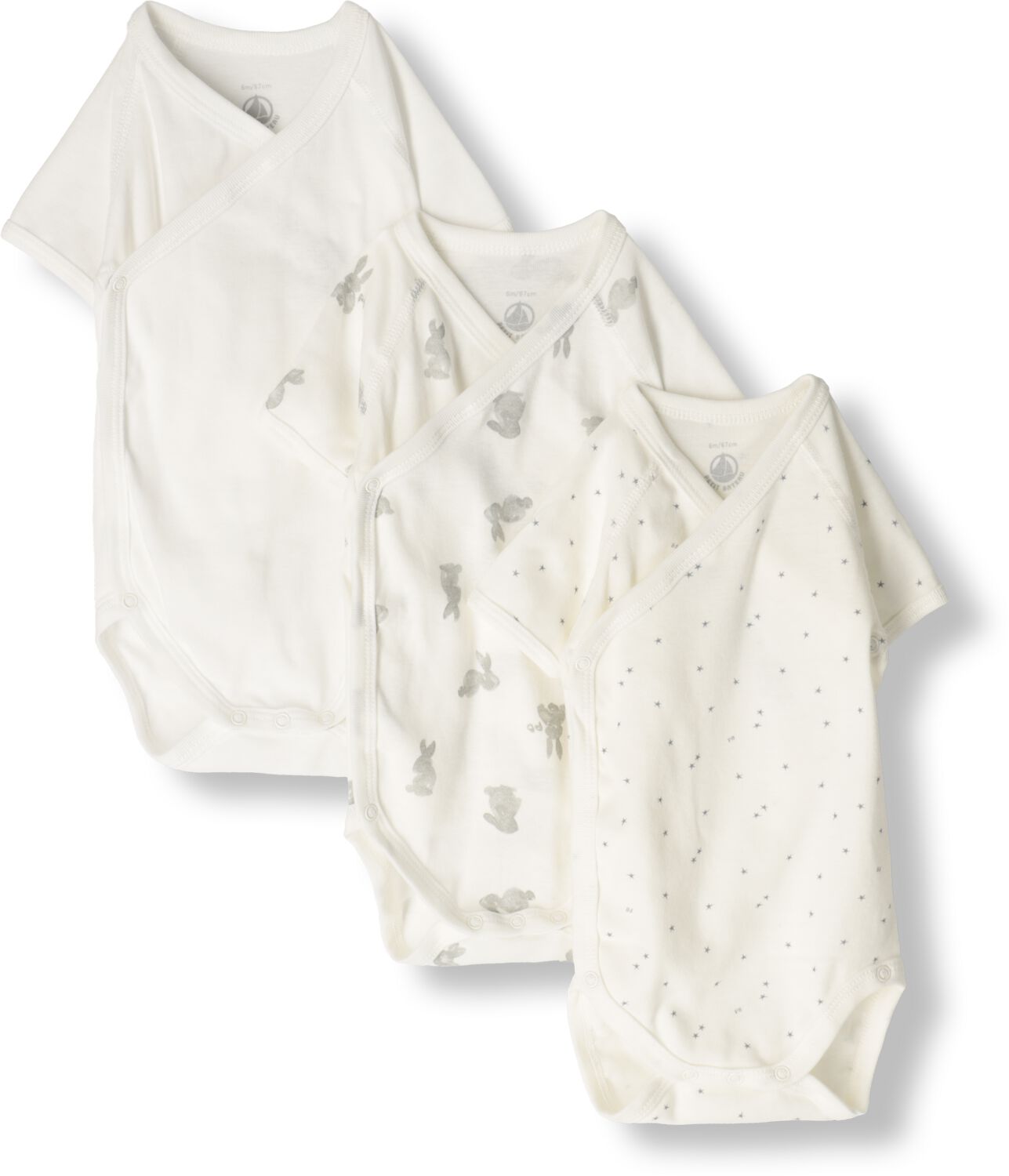 PETIT BATEAU Baby Rompers 3 Bodies Naiss Mc Wit