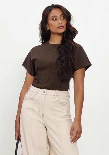 Bruine SELECTED WOMEN T-shirt SLWERA SS TOP - large