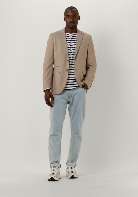 Witte SELECTED MEN Polo / T-shirt SLHBRIAC STRIPE LS O-NECK TEE - large