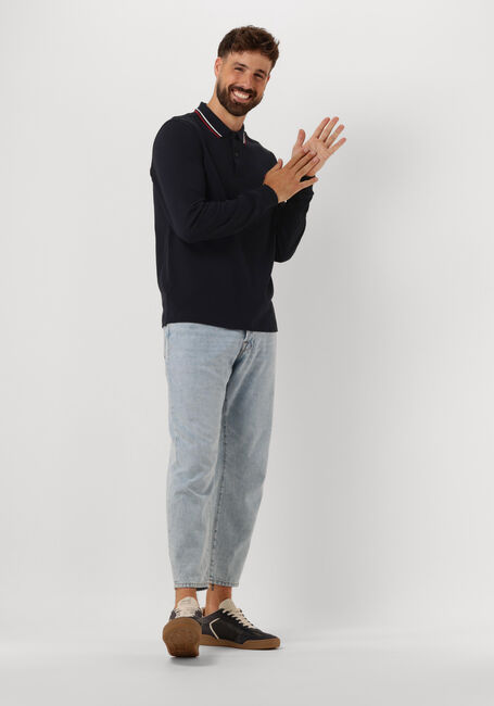 Donkerblauwe FRED PERRY Polo TWIN TIPPED FRED PERRY SHIRT LONG SLEEVE - large