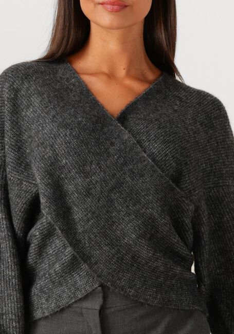 Donkergrijze MSCH COPENHAGEN Trui MSCHZINELLE HOPE WRAP PULLOVER - large