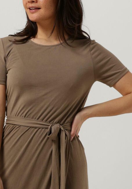 Bruine OBJECT Midi jurk OBJANNIE NADIA S/S DRESS - large