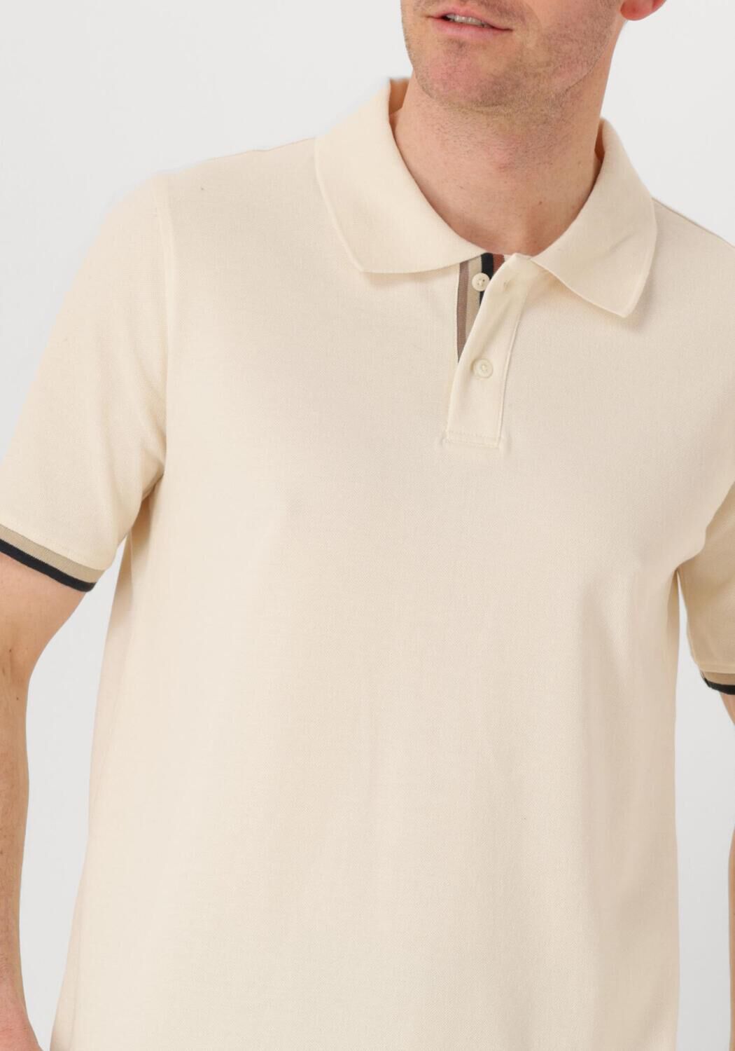MATINIQUE Heren Polo's & T-shirts Mascout Polo Stripe Beige