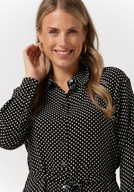 Zwarte VANILIA Mini jurk DOTTED SHIRT DRESS - large