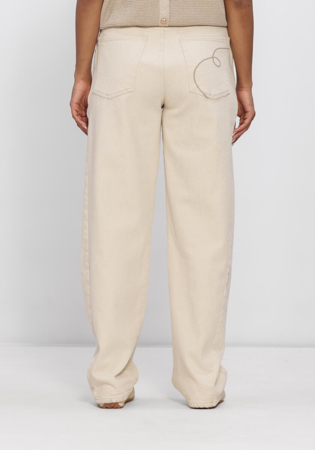 Ecru NUKUS Wijde broek PETRA PANTS - large