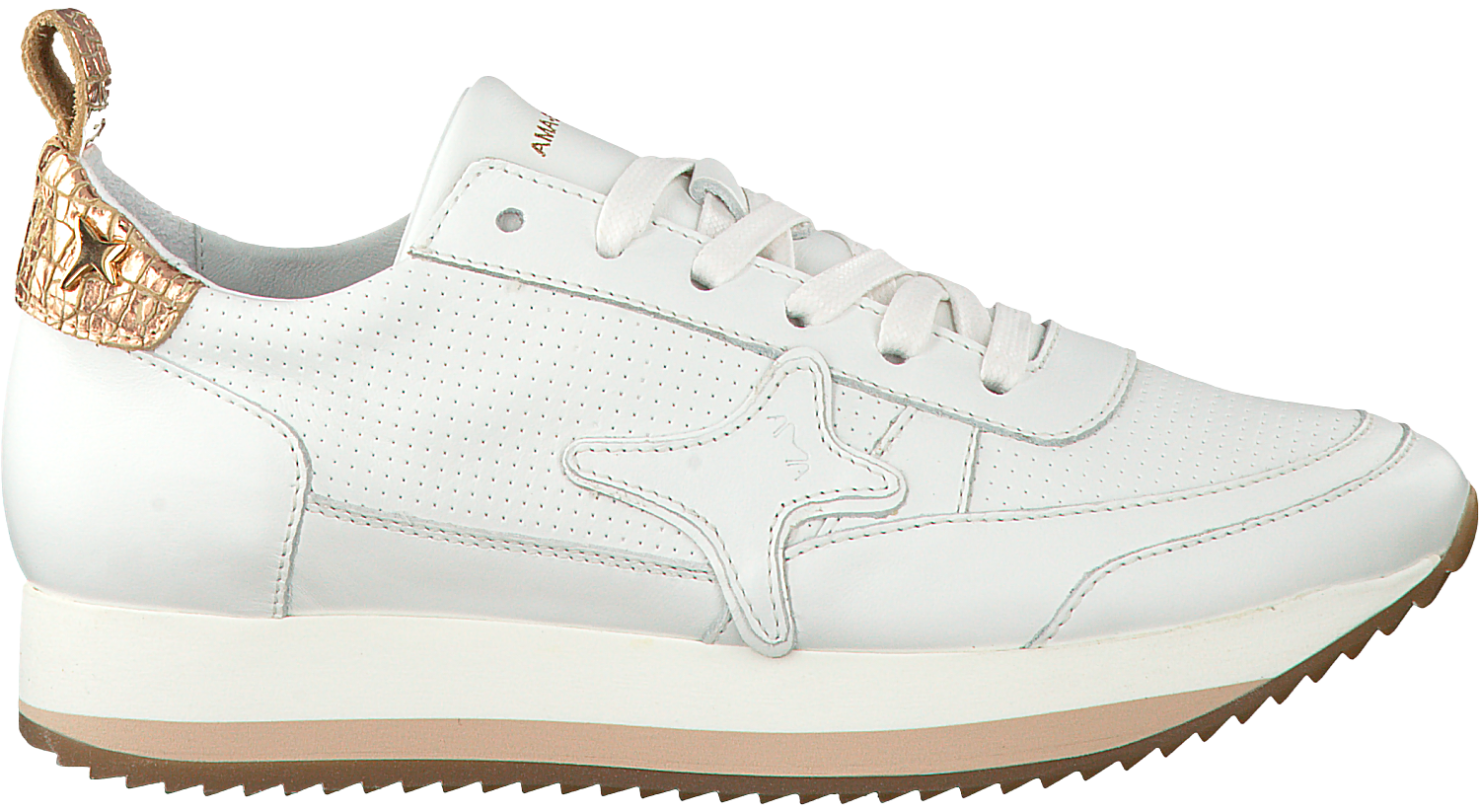 AMA Brand Sneaker 1830 Nude Leer-Suede/Leopard - Bormans Modeschoenen