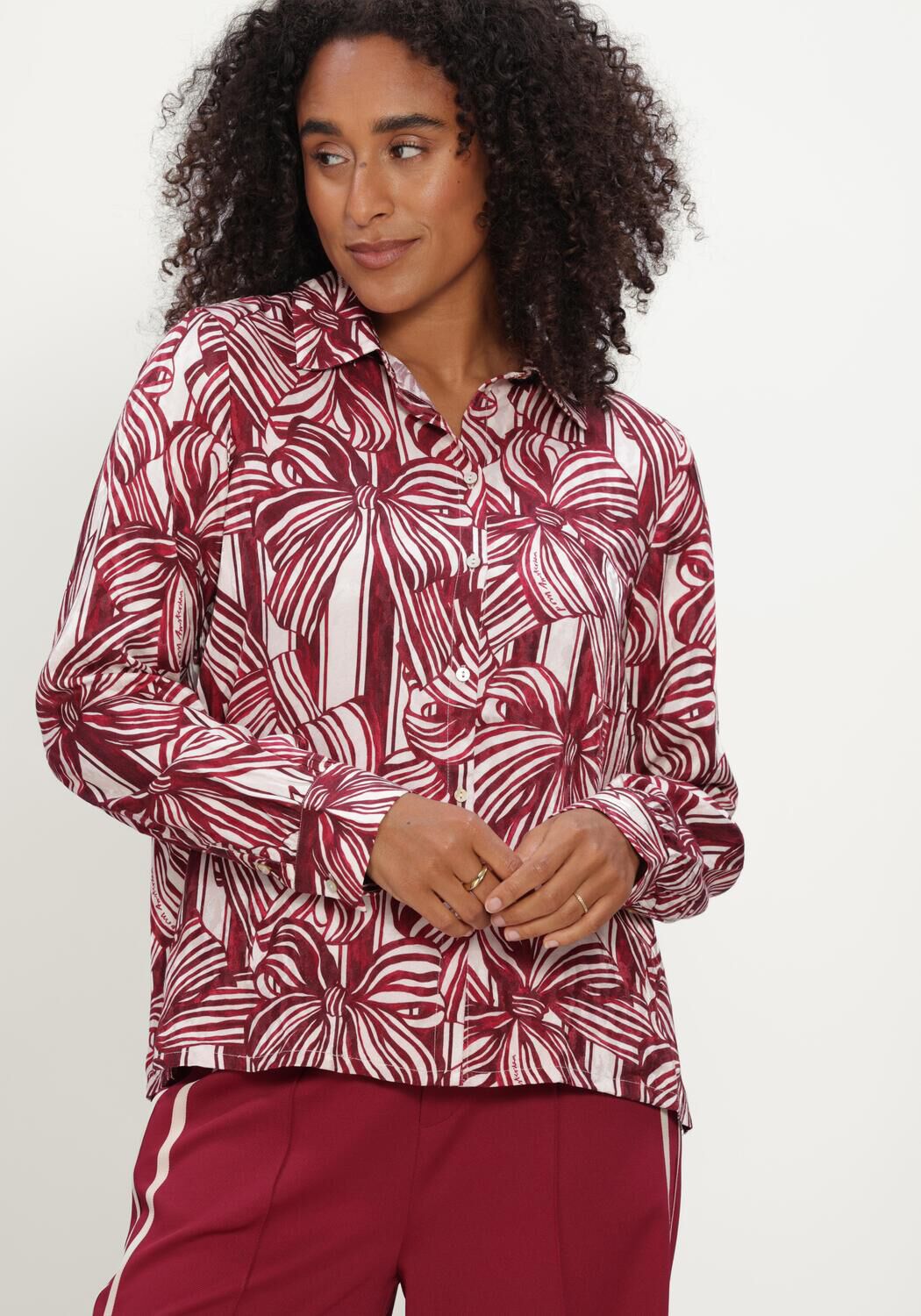 Bordeaux POM AMSTERDAM Blouses MILA RIBBON RED - large