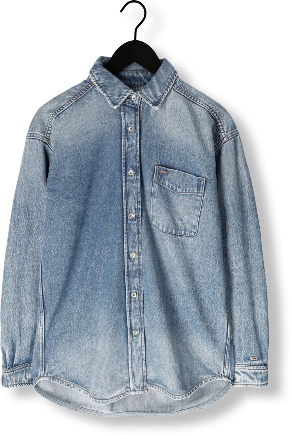 TOMMY JEANS Dames Blouses Relaxed Fit Overshirt Ai6037 Ext Blauw