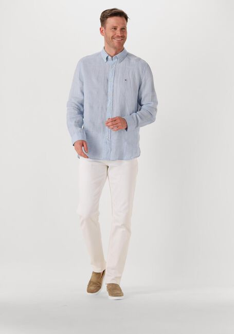 Lichtblauwe TOMMY HILFIGER Casual overhemd PIGMENT DYED LI SOLID RF SHIRT - large