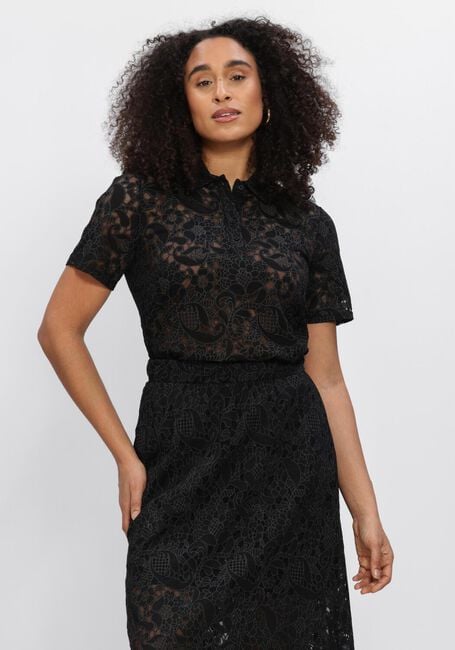 Zwarte OBJECT Top OBJBIANCA S/S LO POLO TOP - large