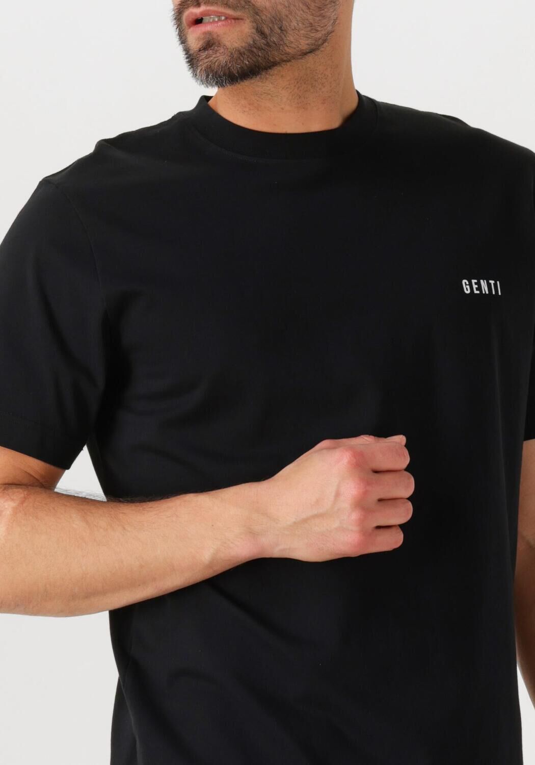 GENTI Heren Polo's & T-shirts T-shirt Ss J2040-1223 Zwart