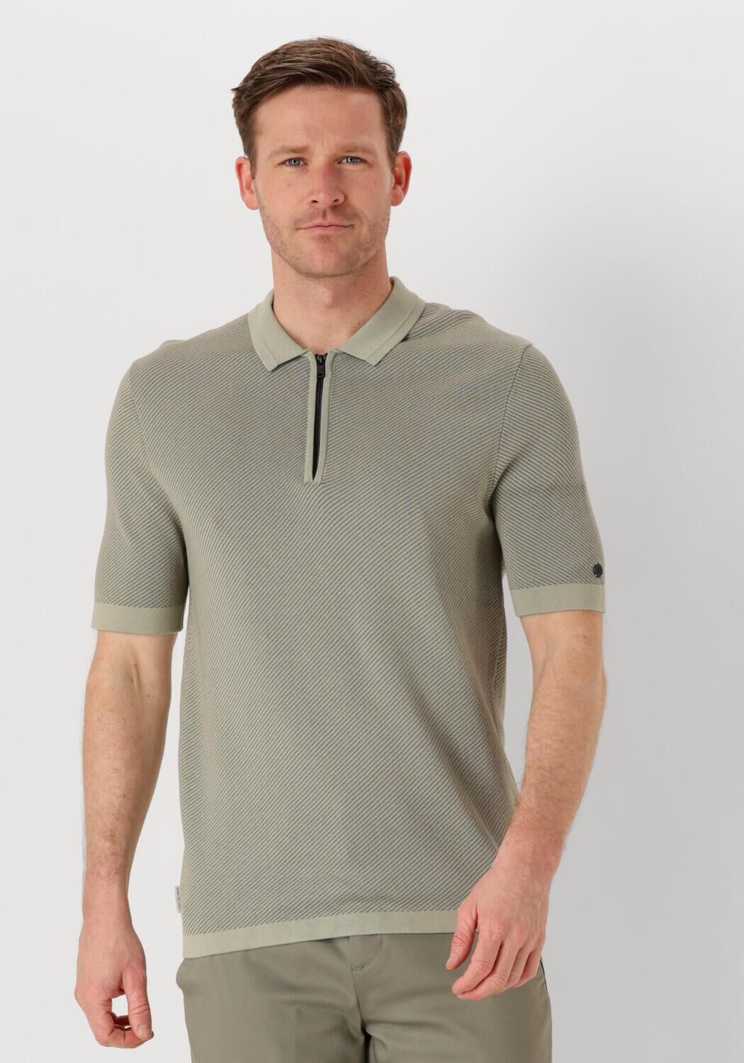 CAST IRON Heren Polo's & T-shirts Short Sleeve Polo Regular Fit Cotton Modal Groen