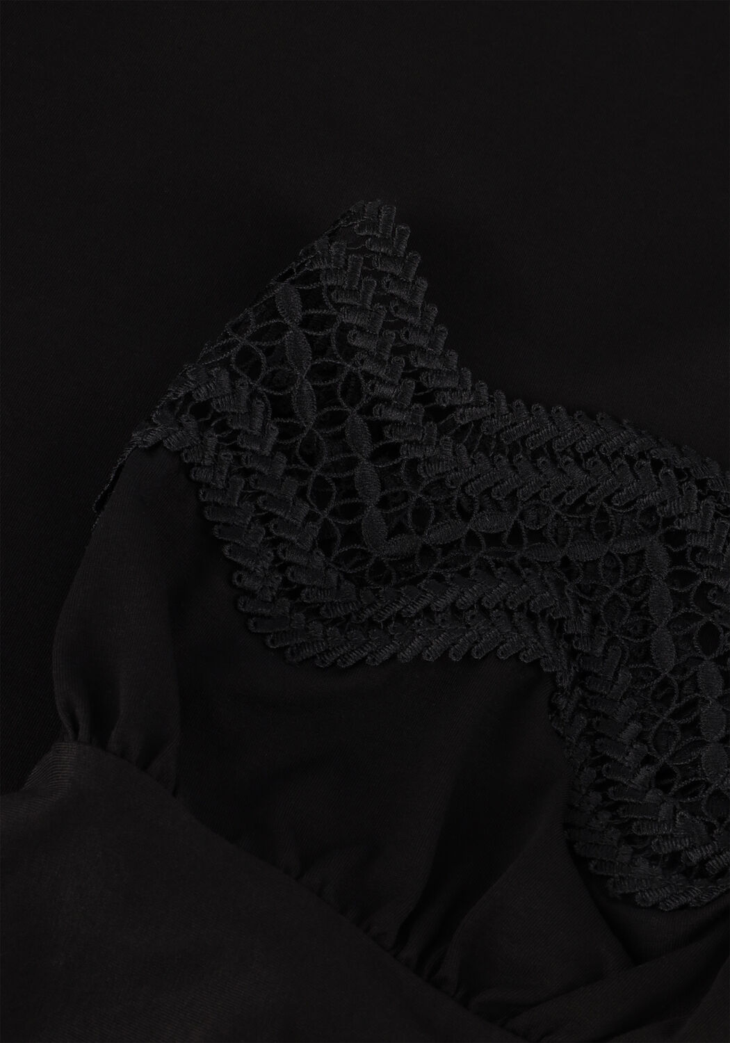 Zwarte SUMMUM T-shirt JERSEY TOP TEE WITH LACE - large