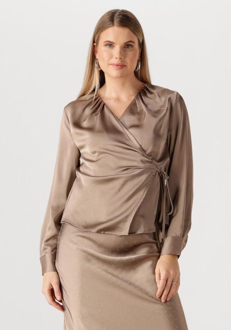 Taupe NEO NOIR Blouses CAPRINA HEAVY SATEEN BLOUSE - large