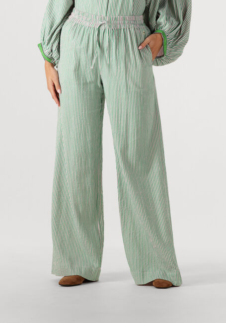 Multi POM AMSTERDAM Wijde broek PANTS SEERSUCKER GREEN PINK - large