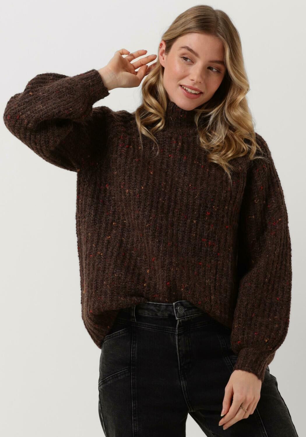 Donker top bruine sweater