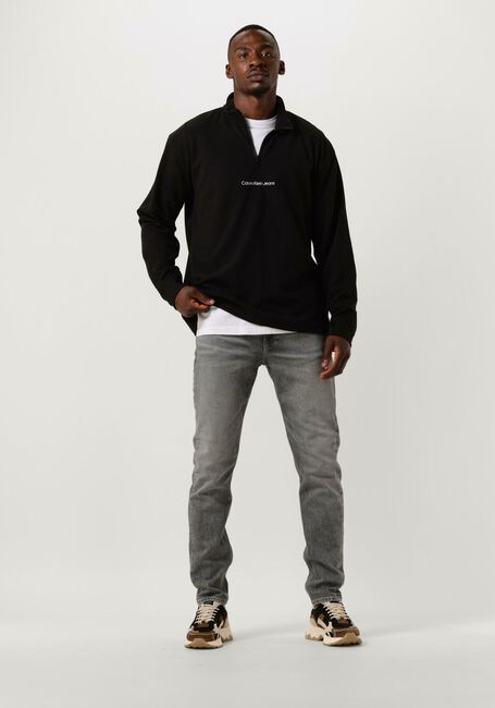 Zwarte CALVIN KLEIN Sweater INSTIT HALF ZIP OTTOMAN TEE - large