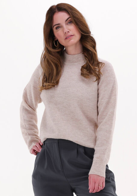Beige SELECTED WOMEN Trui LULU LS KNIT HIGH NECK B - large