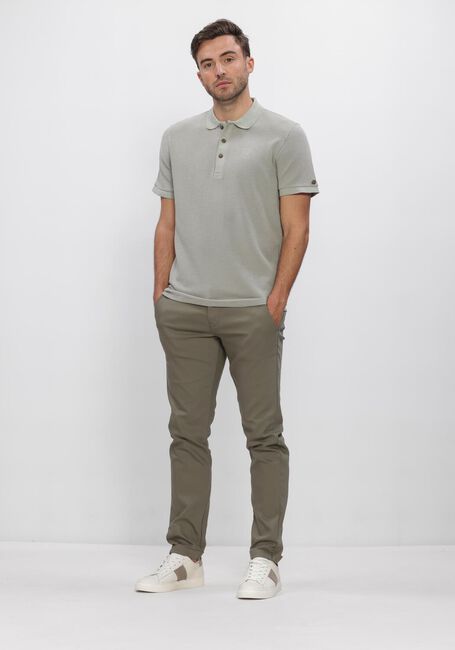 Lichtblauwe CAST IRON Polo REGULAR FIT TWO TONE WAFFLE - large