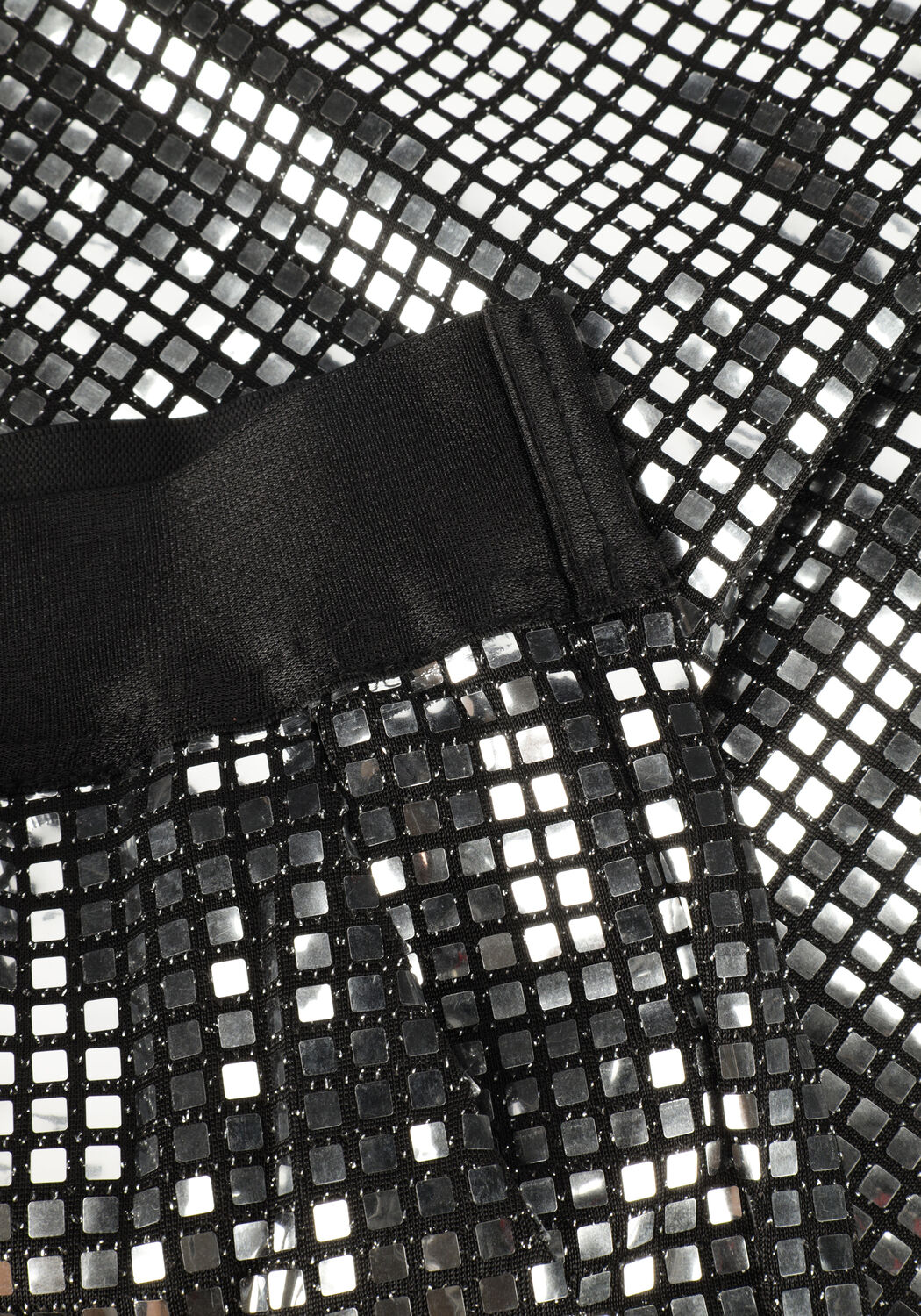 Zilveren CO'COUTURE Flared broek MIRROR FLARE PANT - large