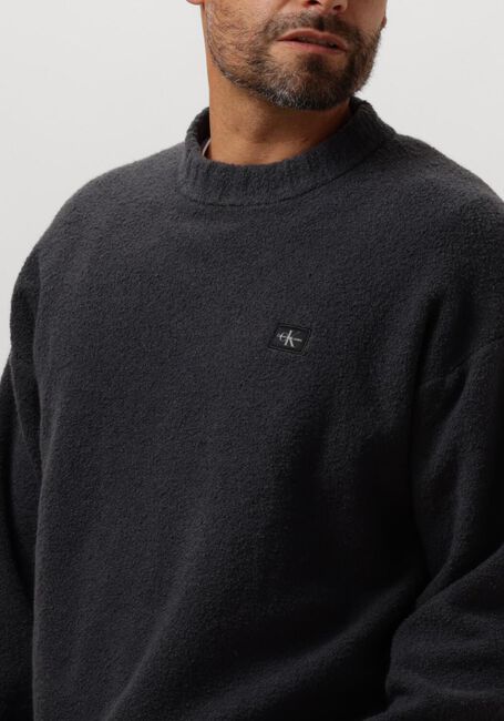 Zwarte CALVIN KLEIN Trui BOUCLE BOXY SWEATER - large
