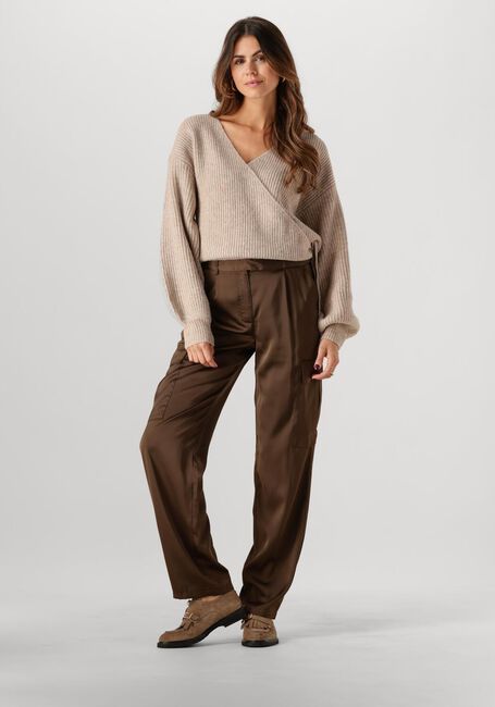 Beige ANOTHER LABEL Vest ABBY KNITTED CARDIGAN - large