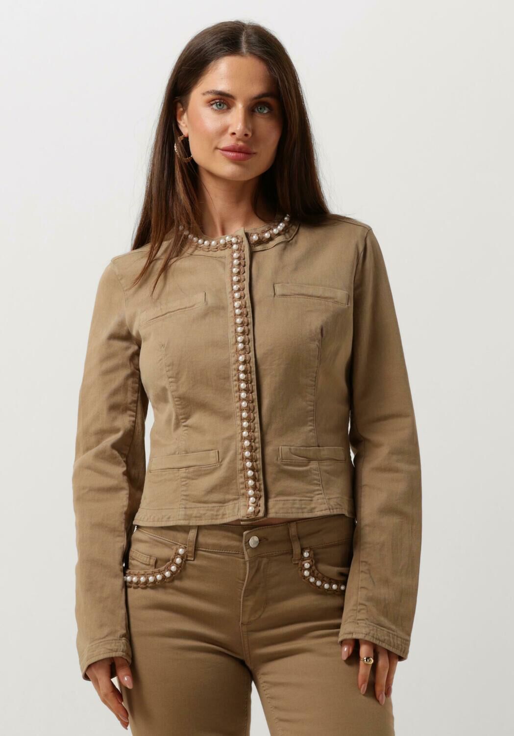 LIU JO Dames Jassen Drill Stretch Mix Jacket Beige