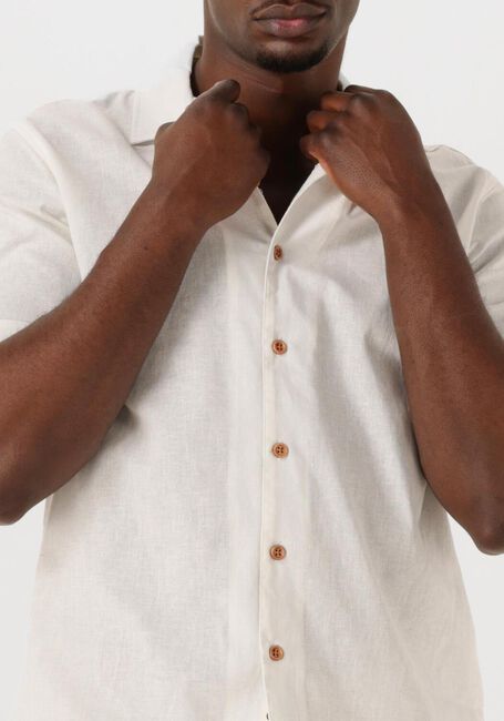 Witte ANERKJENDT Overhemden AKLEO SSS COT/LINEN SHIRT - large