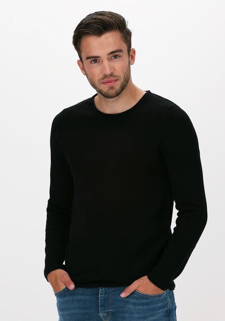 Zwarte SELECTED HOMME Trui ROCKY CREW NECK B WEBS - large