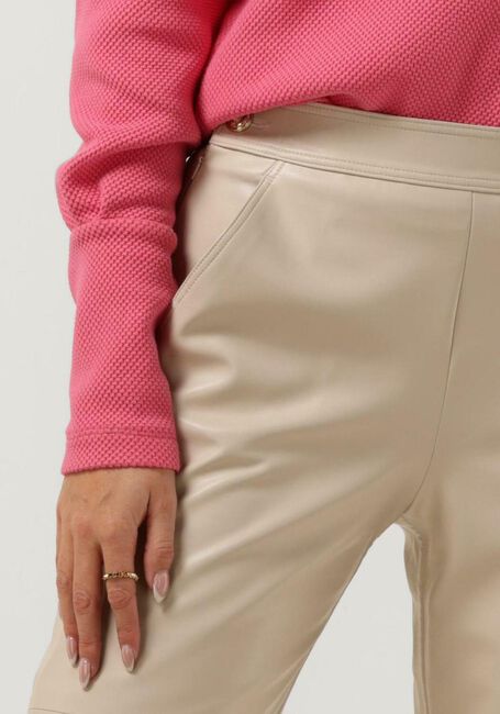 Beige VANILIA Pantalon FAUX LEATHER SIDE ZIP - large